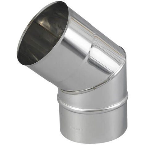 TEN – Coude 2 parties inox 304 45° Ø125mm – Raccord fumisterie pour tous combustibles – Emboîtement 60mm – 264125 (1/7)
