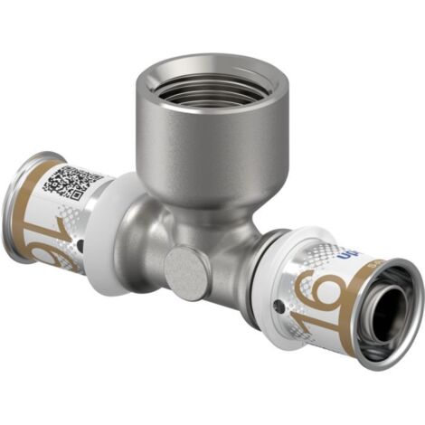 Té mixte inox à sertir S-Press Plus multicouche FFF - 16mm 1/2' (15x21mm) - Uponor (1/2)