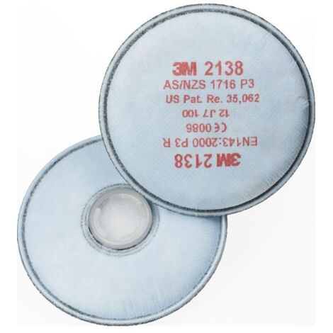 3M – Filtre à particules P3R pour masque de protection – Compatible modèles 6200, 7500, 6800 – Protection contre poussières et gaz acides - 2138P02