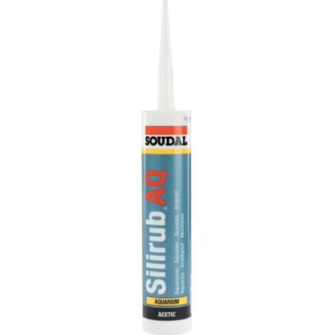 Soudal – Colle silicone transparente pour aquarium – Cartouche 310 ml – Haute adhérence sur verre – Résistante aux UV et à l'eau de mer