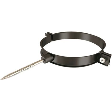 TEN – Collier pour fumisterie aluminium laqué noir 125mm – Fixation pour conduits extérieurs – Installation sécurisée et durable