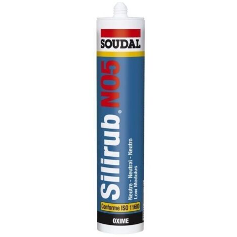 Mastic silicone SILIRUB NEO5 Noir 300mL - Soudal