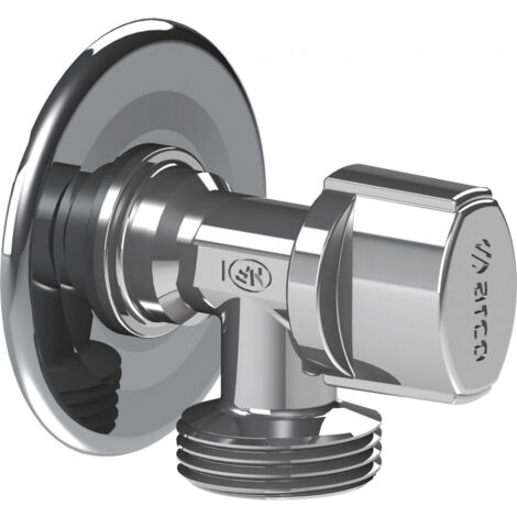 Arco – Robinet de machine à laver 1/4 de tour M/M 12X17 – Sortie simple en équerre – Raccord mâle – Dimensions 12x17 x 20x27