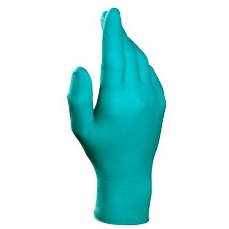 Gants jetables de protection chimique Mapa Solo 977, nitrile non poudré, vert - Boîte de 100 gants - taille 8 (1/3)