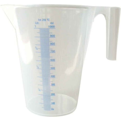 Algi – Pichet doseur plastique translucide 5L – Bec verseur allongé pour précision – Poignée moulée pour bonne prise en main – Qualité alimentaire