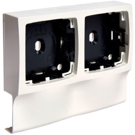Hager – Support double appareillage saillie – Longueur 2m – Installation murale facile – Compatible ATA12/16x30 – Couleur blanc - ATA123499016