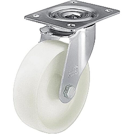 roue plast poids lourd polyamide/acier LE-PO 100G, charge limite 150 kg roue diam. 100mm, dim plaque 100x85mm