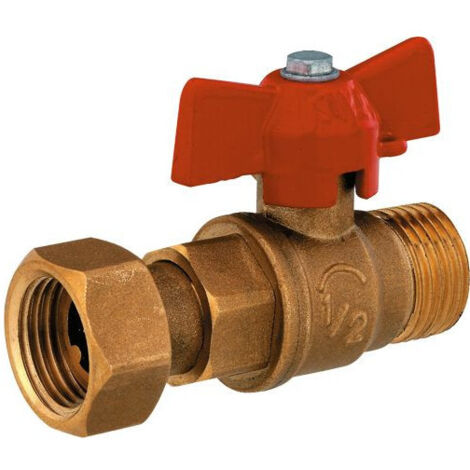 Vanne dérivation à écrou tournant - Diamètre : M1/2'' - E1/2'' (1/4)