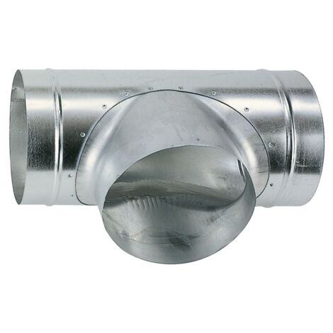Atlantic – Te équerre galva D160/125 – Acier galvanisé – Filetage plomberie – Fixation par vis – Usage intérieur et extérieur
