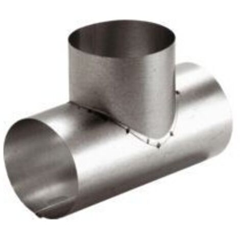 Atlantic – Té galva 80mm pour ventilation – Raccord en galva pour gaines – Fixation sécurisée avec collier de serrage – Distribution d'air efficace