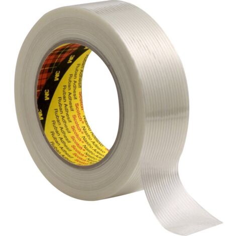 Ruban adhésif de renforcement et cerclage Scotch® 8956 Blanc 19 mm x 50 m - 3M (1/3)