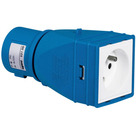 Legrand – Adaptateur électrique 2P+T 16A 250V – Pour raccordement industriel et domestique – Étanchéité IP 44 – Résistance aux chocs IK09