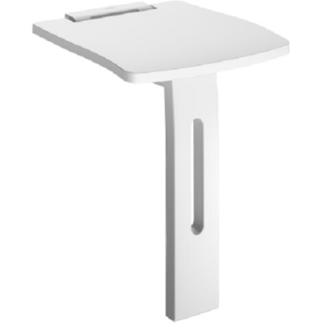 Delabie – Siège de douche rabattable sur pieds – Assise antidérapante en polypropylène – Hauteur d’assise 480 mm – Structure aluminium blanc
