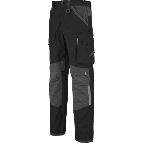 Pantalon de travail homme RULER.L3 noir/charcoal T1-S – Renforts en Cordura® – Tissu 60% coton 40% polyester – LA1ATT3640581 – Lafont (1/2)