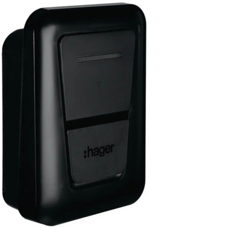 Hager – Borne de charge électrique 7kW – 1 phase – IP54 – T2 avec TIC et RFID – Application Bluetooth – Fixation murale - 1X7Kw