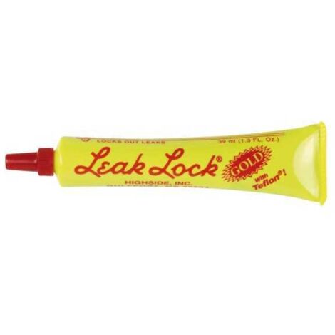 Plombservice – Scellant de joint Leak Lock Gold Teflon 39 ml – Résine anaérobie pour métaux et plastiques – Résistance jusqu'à 10 000 PSI