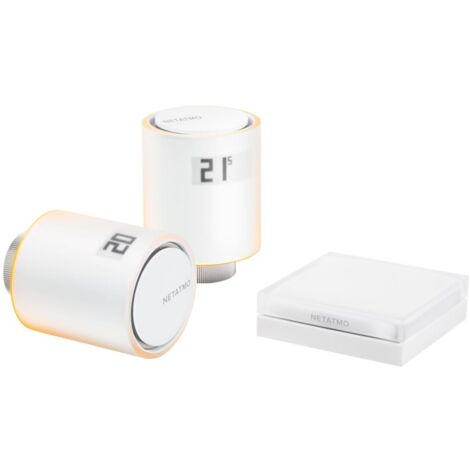 Netatmo – Pack chauffage connecté pour logement collectif – 2 têtes thermostatiques intelligentes – Contrôle par smartphone – Économies d'énergie jusqu'à 25% (1/5)