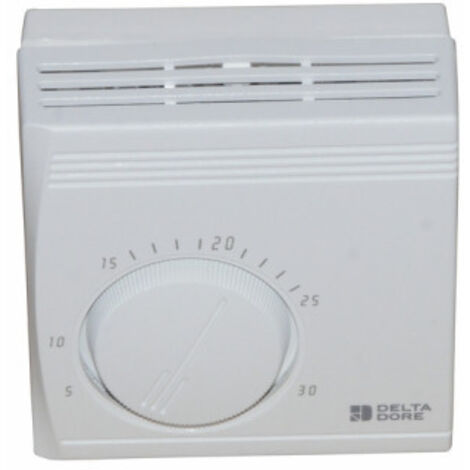Delta Dore – Thermostat d'ambiance mécanique filaire 16A – Régulation chauffage habitat individuel – Verrouillage consigne température – Pour tertiaire
