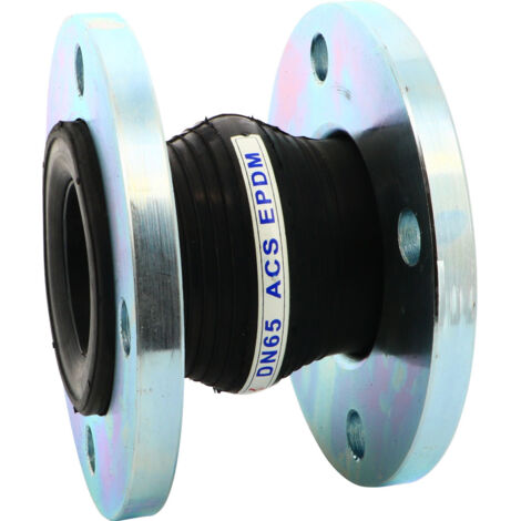 Manchon Compensateur EPDM ACS Simple Onde Ø65 - L130 - Brides Acier PN10/16 - Sferaco (1/2)