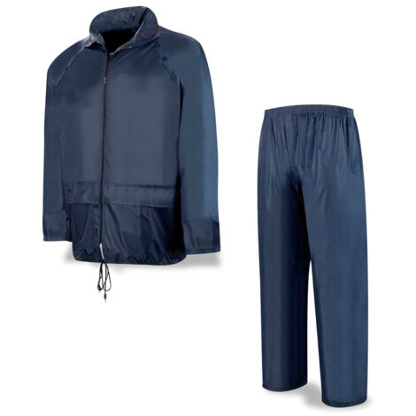 Ensemble de pluie veste et pantalon double enduction PVC bleu marine TXL RNDB XL (1/2)