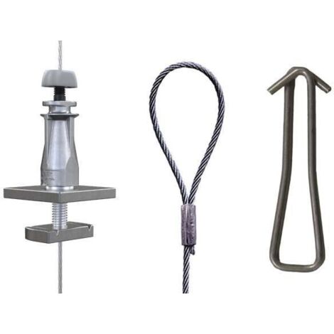 Kit de suspension climatisation KITCLIM4 – 4 pièces avec câbles acier 2m Ø 2mm – Installation rapide pour cassettes plafond – Gripple (1/2)
