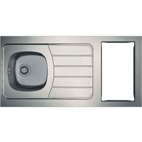 Evier cuisinette ISEO 1 cuve 1200 mm - inox 18/10 lisse - vidage manuel inclus - Moderna