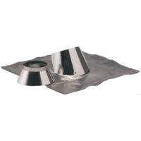 TEN – Solin de toit inox 30° à 45° – Collet d'étanchéité inclus Ø150/200 – Pour chaudières étanches à granulés de bois