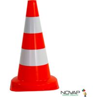 Cône de chantier PEBD 50cm Orange fluo - Novap