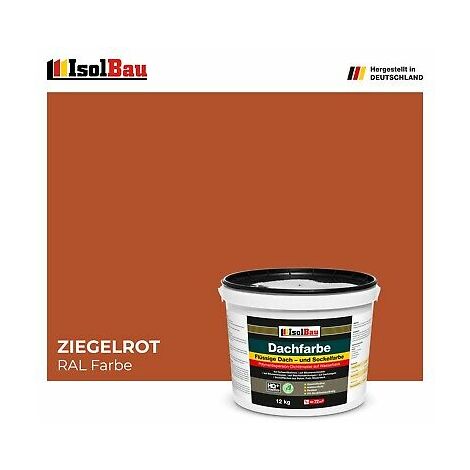 Level+46 Dachfarbe – 12 Kg, Ziegelrot, Flexible Polymermembran, Wetterbeständig & Hochdeckend, Für Dachsanierung