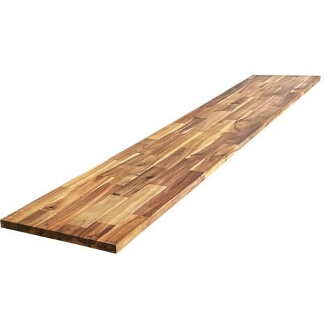 Lot de 3 Tablettes Acacia Massif Pré-Huilé Teck Abouté, L.200 cm x l.30 cm, Ep.18mm