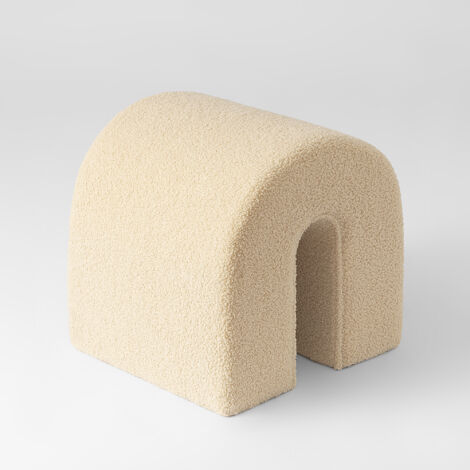 wide unique white footstool (1/5)