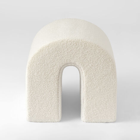43cm wide unique white footstool (1/5)