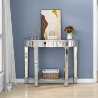Half-Moon Console Table with Shelf