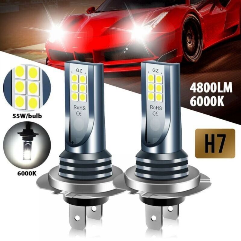 Kit 2 Feux LED Antibrouillard 30W - Blanc/Ambre - 12V/24V - Optique 7D Pour 4x4, Utilitaire