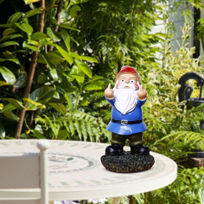 Nains De Jardin Nus Amusants - Statues Résine 12 Cm - Couple Homme (bleu) Et Femme (rouge) Avec Papillons - Cadeau Humour Jardin, Bureau - YiMOO - 2