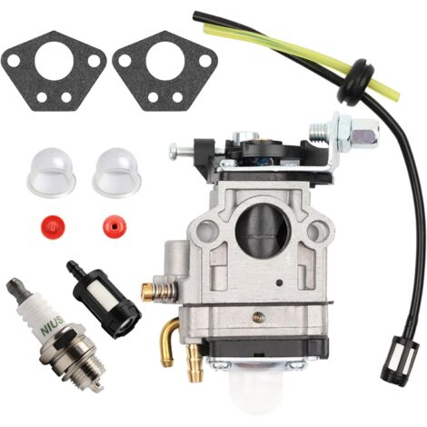 Carburateur Debroussailleuse 52cc 49cc 43cc Carbu Kit avec Joint, Tuyau, Bougie d'allumage et Filtre à Essence (1/5)