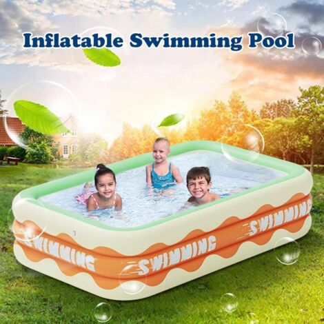 Acheter Piscine gonflable rectangulaire pour enfants, 130/110CM, pour famille, baignoire pour enfants, jeu d'été intérieur et extérieur Acheter Piscine gonflable rectangulaire pour enfants, 130/110CM, pour famille, baignoire pour enfants, jeu d'été intérieur et extérieur