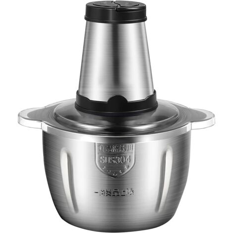 Hachoir électrique en acier inoxydable 2L, 2 vitesses, 4 lames, pour viande, fruits, légumes, fruits secs, fromage (1/5)