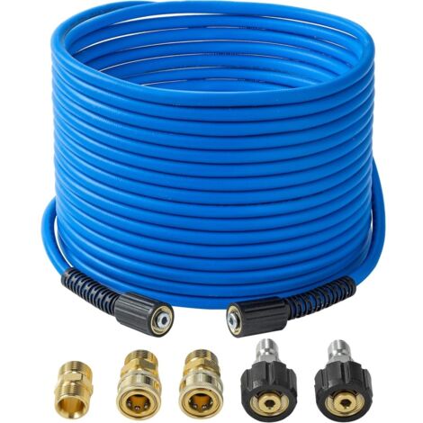 Tuyau d'extension de nettoyeur haute pression de 15m – Tuyau haute pression de rechange résistant aux plis et à l'usure – Compatible avec les raccords M22 – 3600 PSI (1/5)