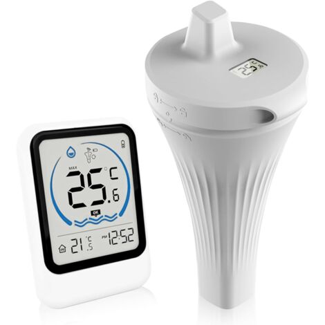 Thermometre Piscine, Thermomètre de Piscine Sans Fil étanche IP68, Thermomètre Piscine Flottant Sans Fil Thermometre d'eau Intérieur Extérieur pour Aquariums, Baignoires, étangs (1/5)