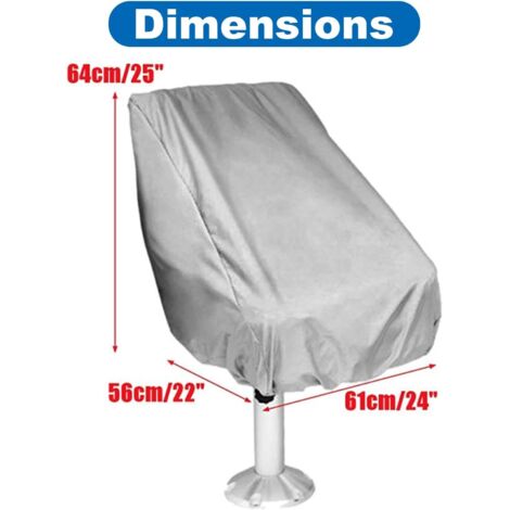 WOMACO Lot de 2 housses de siège de bateau, imperméables pour l'extérieur, ponton, capitaine, banc, chaise, tissu Oxford (argenté, lot de 4 WOMACO Lot de 2 housses de siège de bateau, imperméables pour l'extérieur, ponton, capitaine, banc, chaise, tissu Oxford (argenté, lot de 4