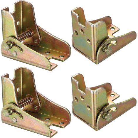 4 x Pieds de Table Rabattables avec Verrouillage, Pied de Table Pliable de 90 Degrés Auto-verrouillage, Support de Verrouillage Pliable, Charnière Rabattable pour Plateaux de Table, Lits, Armoires (1/5)