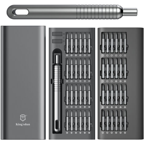 51 en 1 Set de Tournevis de Précision, Set de Tournevis Portable avec 48 Embouts Magnétiques Tournevis Torx Hex Pour Téléphone, Ordinateur Portable, PC, Montre, Lunettes (1/5)