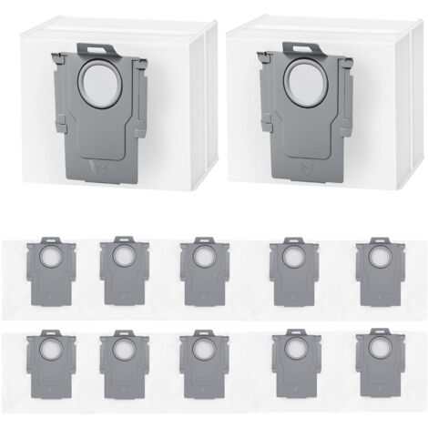 Lot de 12 sacs à poussière pour aspirateurs robots Roborock Q5+, Q5 Max+, Q5 DuoRoller+, Q5 Pro+, Q7+ Max+/M5+/L5+, Q8 Max+, S8+, S8 Pro Ultra, S7 MaxV/Max Ultra, Q10 S5+/X5+,sac grande capacité 3,6 L
