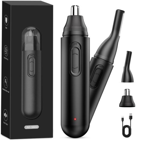 Tondeuse Nez Oreilles Sans Fil Multifonction – Coupe Poils Nez, Oreilles, Sourcils, Barbe & Corps, USB Rechargeable IPX7 Étanche, Précision Professionnelle pour Homme Femme
