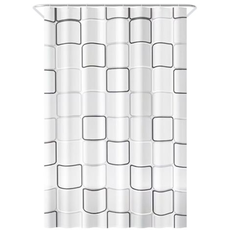 Rideau De Douche Anti Moisissure 200 X 200 cm, Épaissi PEVA Rideaux de Douche Tissu Lavable avec 12 Crochets, Imperméable Antibactérien Séchage Rapide, pour Baignoire, Salle de Bain