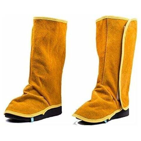 Guêtres de soudage en cuir, couvre-bottes et chaussures de soudage résistants au feu, couvre-pieds de protection de travail de soudeur résistants à la chaleur et à l'abrasion, protecteurs de chaussure (1/5)