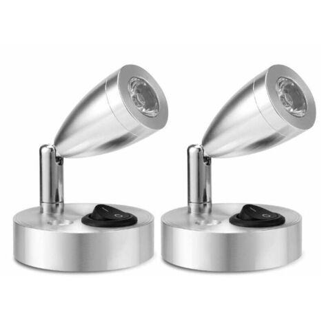 12V LED Spot Lampe de Lecture Interrupteur Réglable Lumière Chaude pour RV Van Bateau LED Éclairage Intérieur (2 PCS) -Lumière et éclairage / Éclairage intérieur / Éclairage spécialisé / Lampes de (1/5)