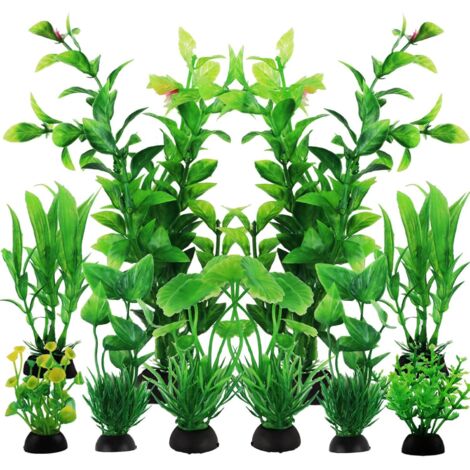 Ensemble de 10 plantes artificielles pour aquarium, décoration complète, algues artificielles en plastique - 10 plantes artificielles (un paquet) (1/5)