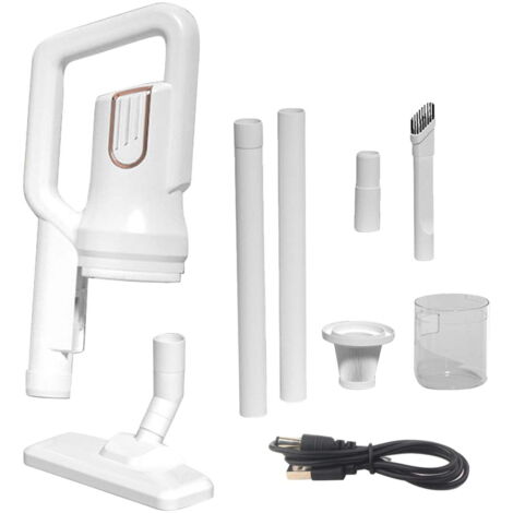 Aspirateur portable sans fil, adapté aux maisons, élimine les poils d'animaux et la saleté, blanc (1/5)